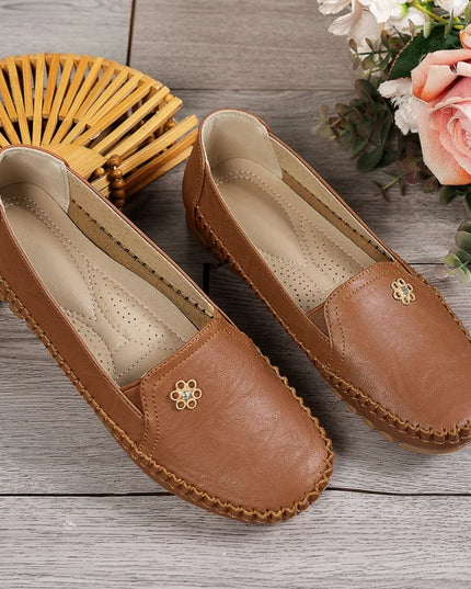 Comfortable Women's Loafers Laser Stitch Detail Flat Shoes Casual Comfortable Slip On Classic Trendy Streetwear