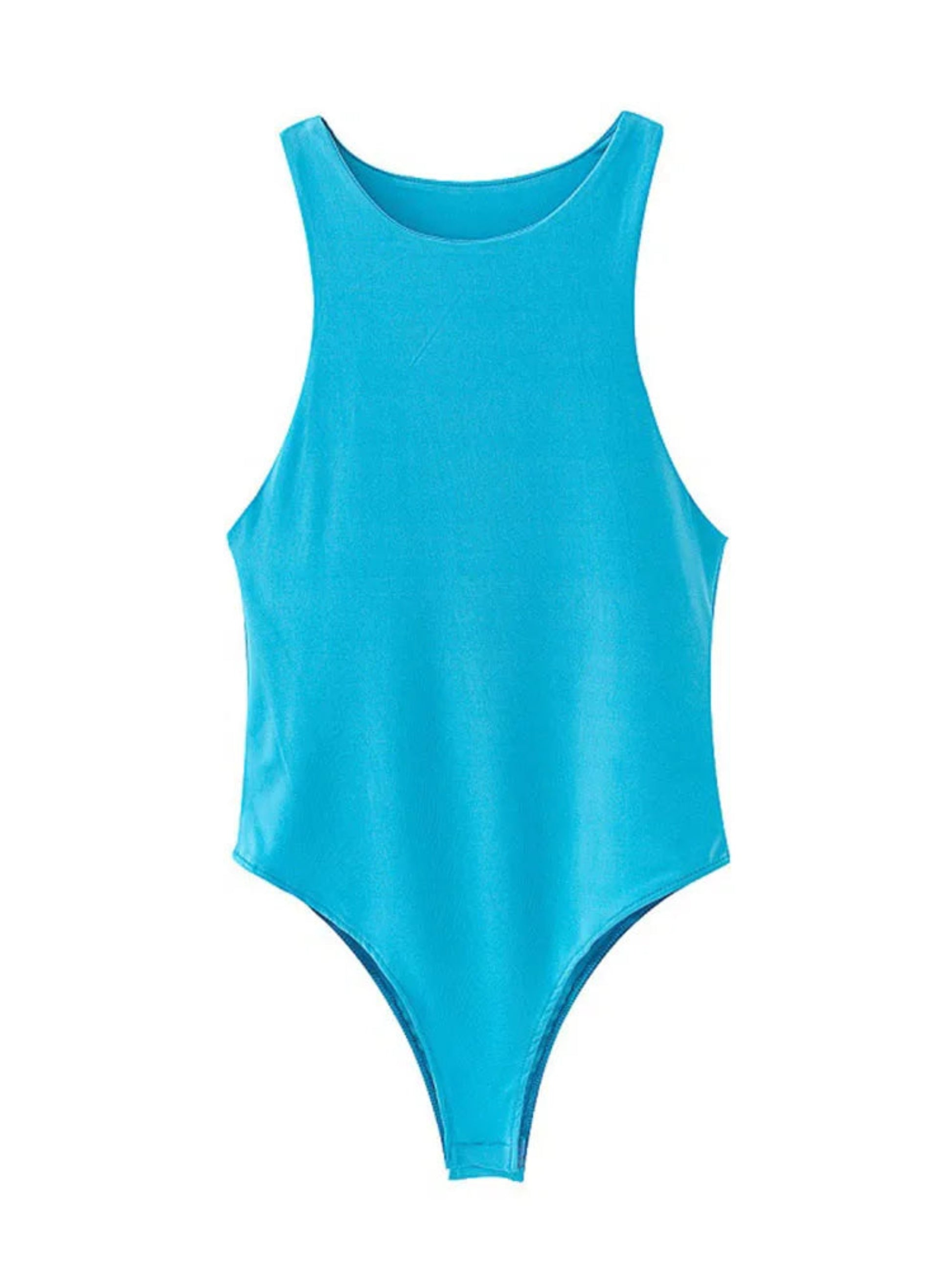Blue swimsuit on a white background