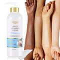 AILKE Multi Vitamins Whitening Body Lotion with smooth skin tones and shiny arms, promoting skin brightness and health.