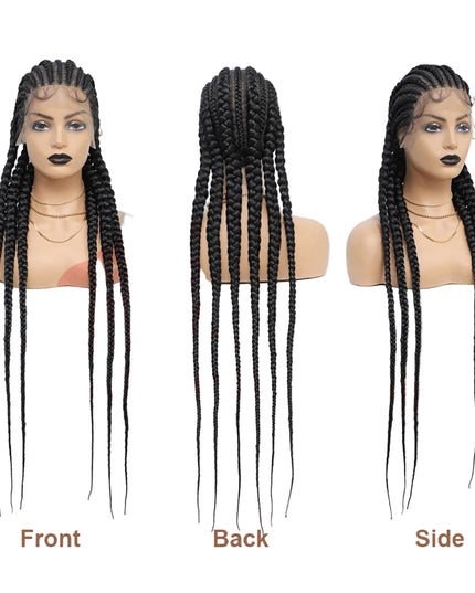 Synthetic Braided Lace Front Wigs - 36 inches 6 Braids