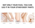 Advertisement showing body parts with text 'Not only your face, you can use it in your other body parts'.