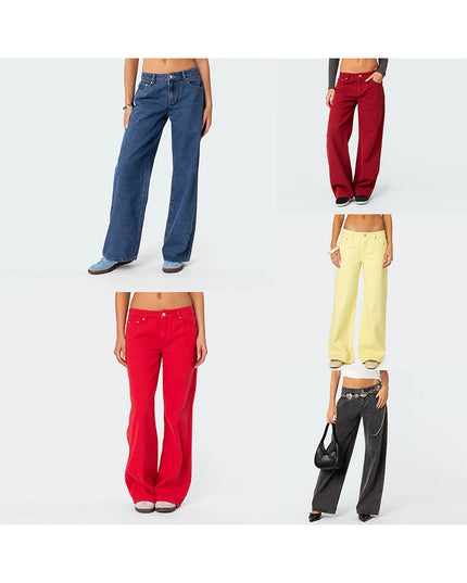 Women's Casual Loose Boyfried Wide Leg Denim Pants