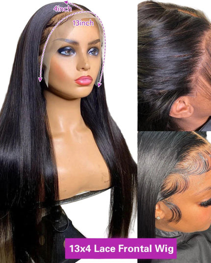 Transparent Bone Straight Lace Front Wigs 250 Density 360 Full Lace Brazilian Human Hair Wigs