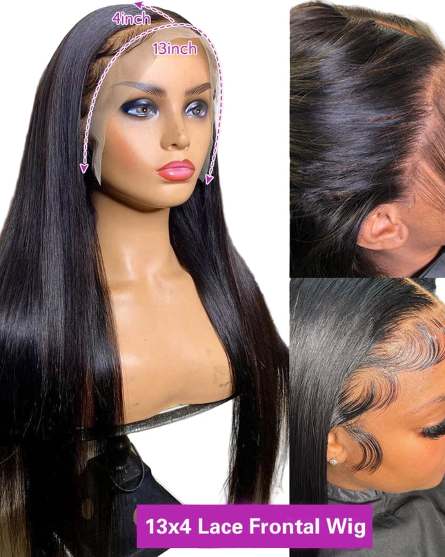 Transparent Bone Straight Lace Front Wigs 250 Density 360 Full Lace Brazilian Human Hair Wigs