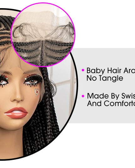 African Braided Hair Wigs Synthetic Full Lace