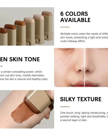 Skin Tint Foundation Stick hydrates and nourishes the skin while providing long-lasting,