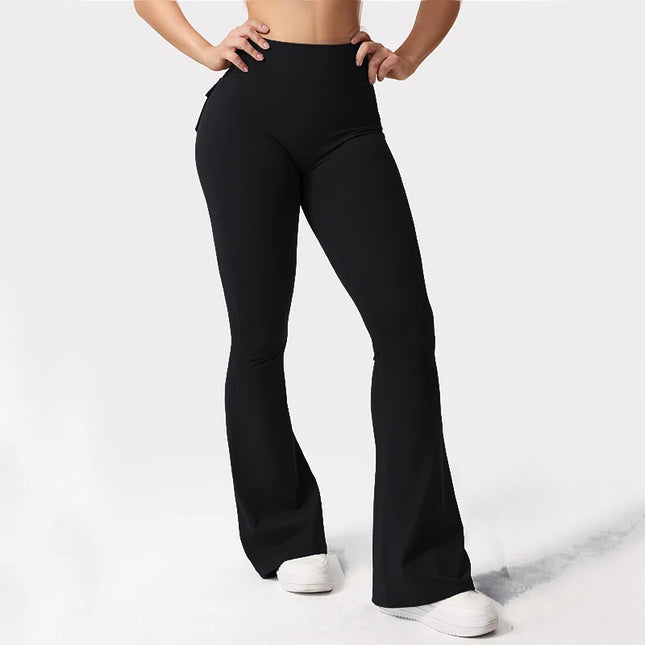 Women's High Stretch Wide Leg Yoga Pants with Pockets