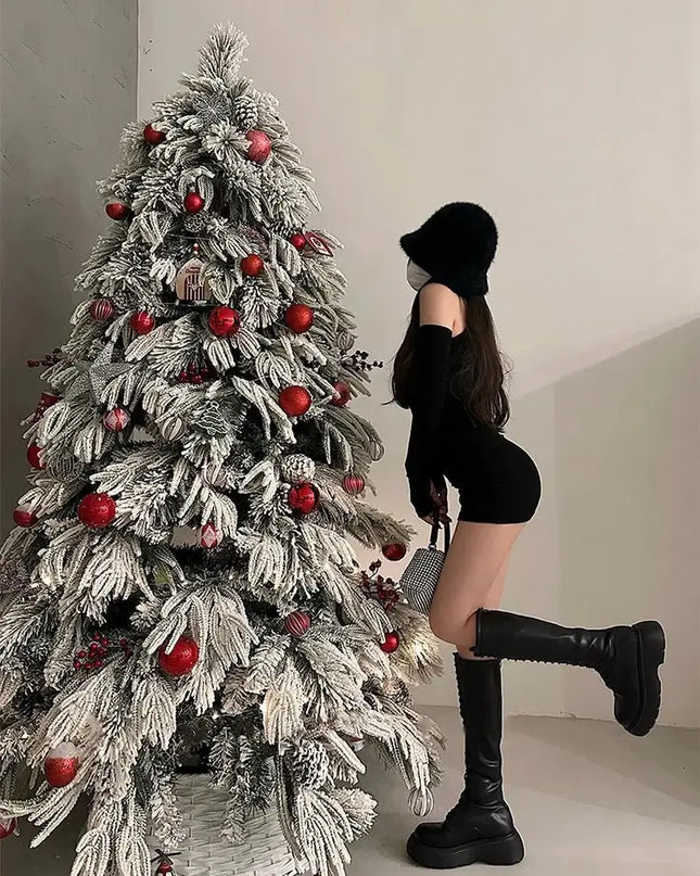 Summer High Neck Bodycon Dress | Oversleeve Tight Fit Wrapped Hip Dres