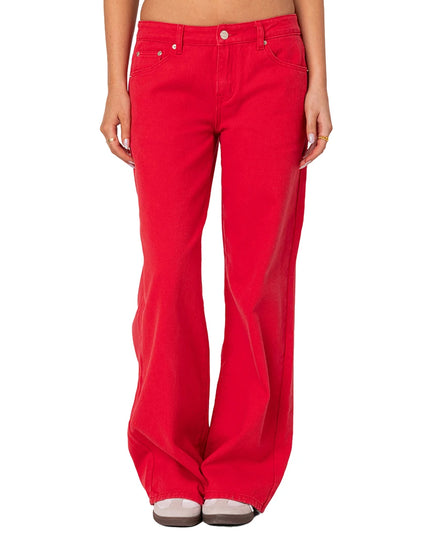 Women's Casual Loose Boyfried Wide Leg Denim Pants