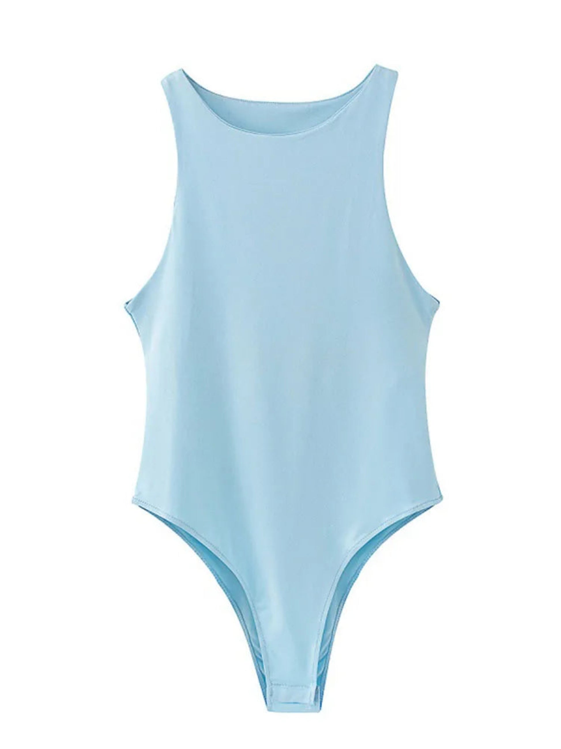 Light blue swimsuit on a white background
