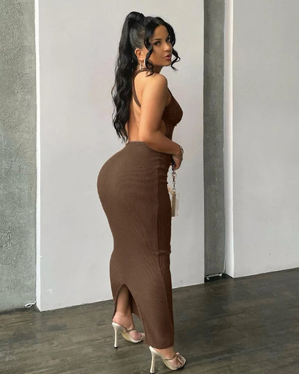 Women’s Ribbed Backless Sleeveless Bodycon Dress ✨