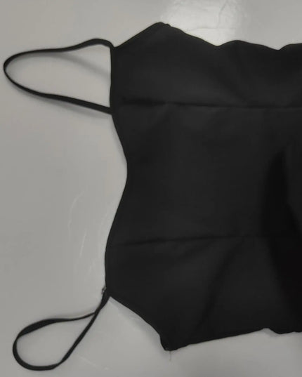 Fashion Sling Color Contrast Evening Party Dress showing the off-shoulder design and straps.