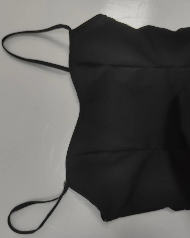 Fashion Sling Color Contrast Evening Party Dress showing the off-shoulder design and straps.