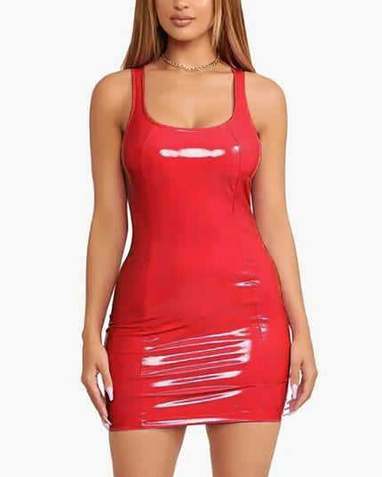 🔥 Top Seller – Sexy PU Leather Bodycon Mini Dress for Club & Party