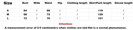 Size chart for KADUWAKI gothic embroidered dresses for women, detailing bust, waist, hip, and clothing lengths.