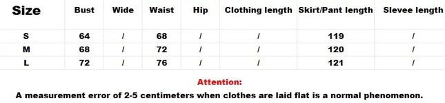 Size chart for KADUWAKI gothic embroidered dresses for women, detailing bust, waist, hip, and clothing lengths.