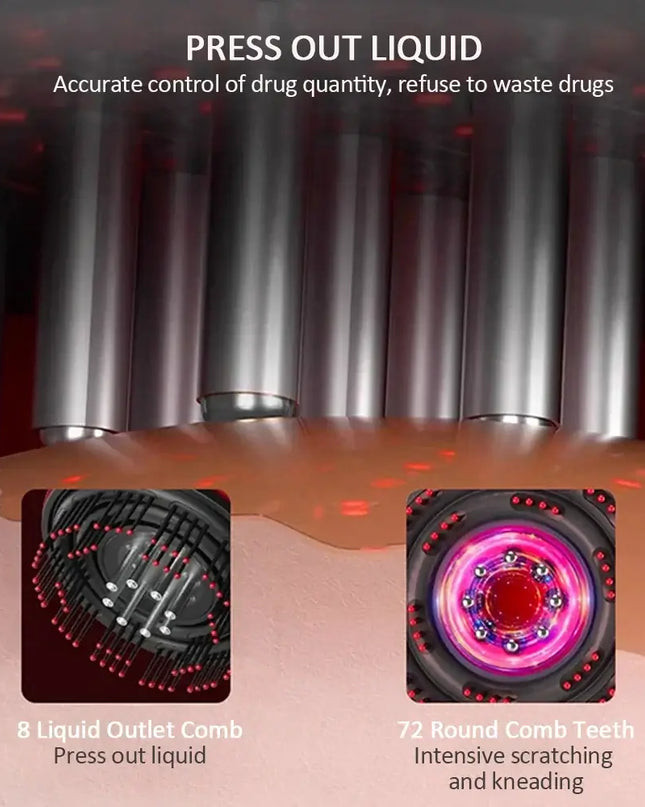 Electric Vibration Massage Comb Red Light Therapy Hair Growth Massage