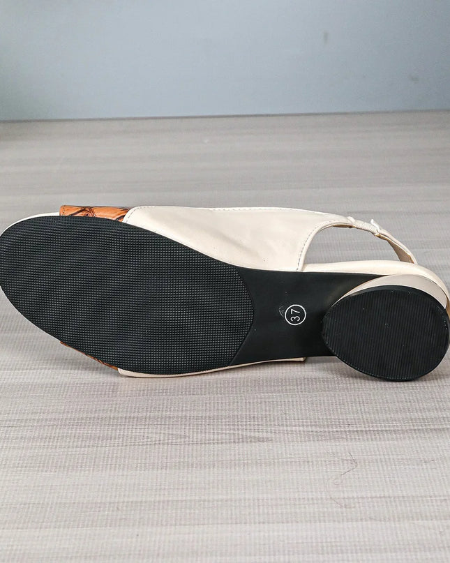 Comfortable Color Block Sandals - Stylish Low Heel Shoes