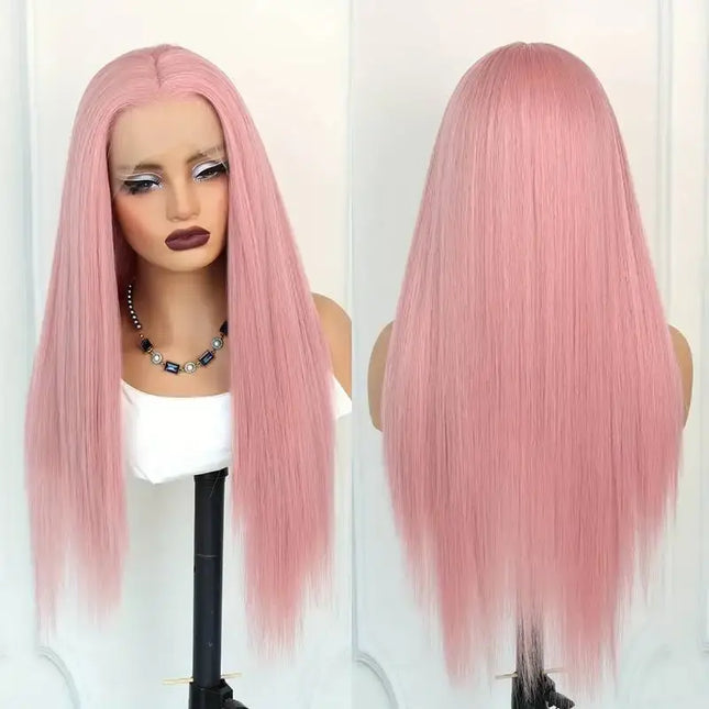 13x6 HD Light Pink Bone Straight Wig – 36 Inch Human Hair