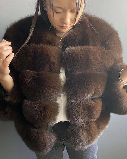 Winter Women's Cold Coat Top Fox Jackets For Women clothing Natural Real fox Fur Jacket Coats For Women Fur Jacket In Promotion