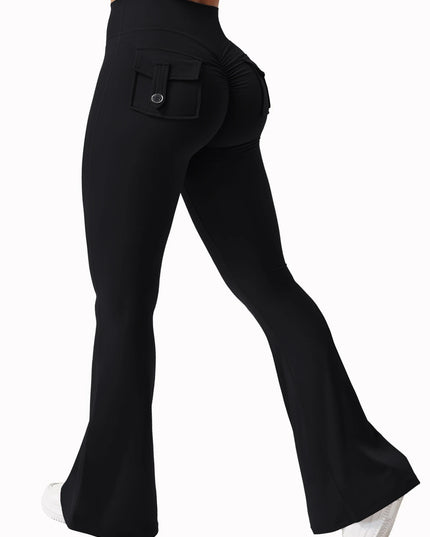 Women's High Stretch Wide Leg Yoga Pants with Pockets
