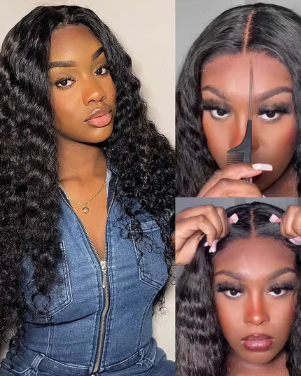 Natural Black Deep Wave Lace Front Wig | 100% Human Hair