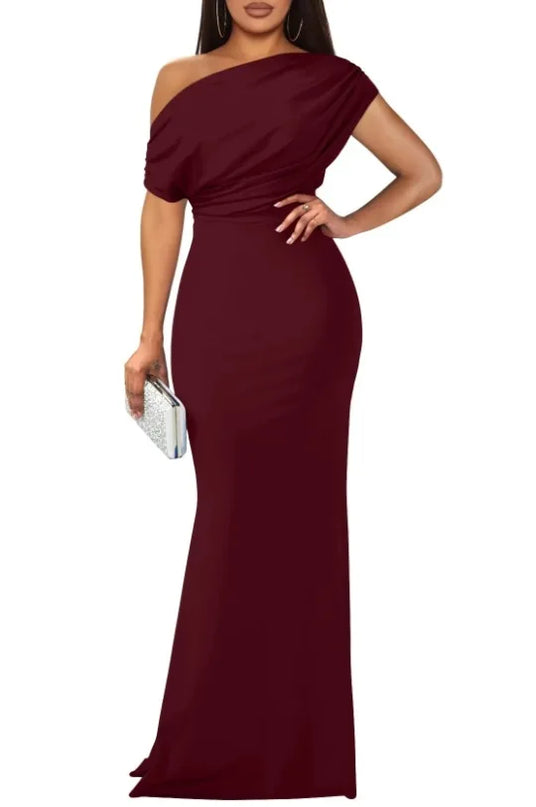 Elegant Sleeveless Off Shoulder Bodycon Long Dress for Evening Party & Prom