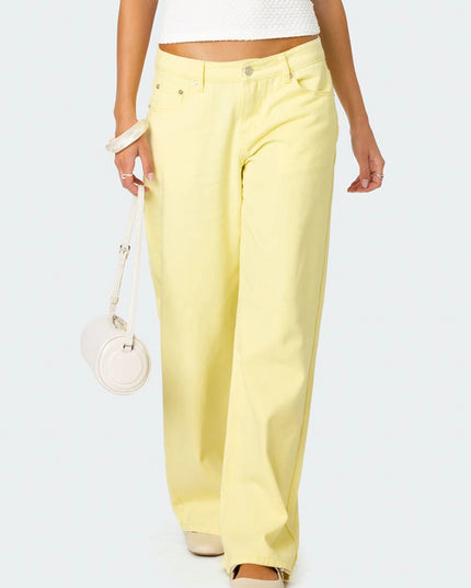 Women's Casual Loose Boyfried Wide Leg Denim Pants