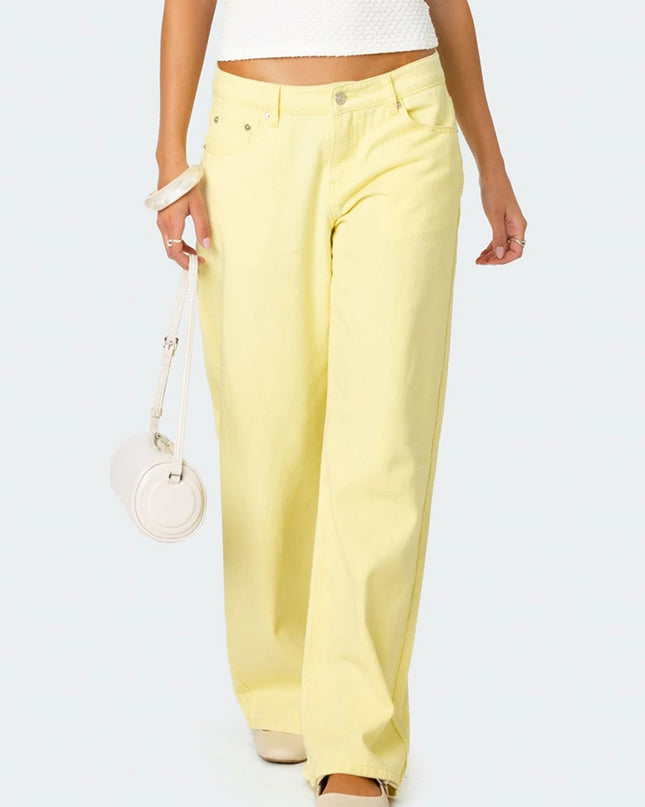 Women's Casual Loose Boyfried Wide Leg Denim Pants