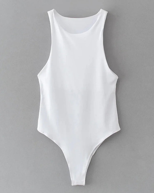 White bodysuit on a gray background