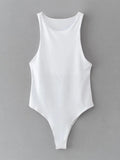White bodysuit on a gray background