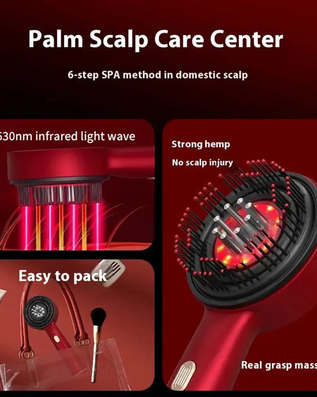 Electric Vibration Massage Comb Red Light Therapy Hair Growth Massage