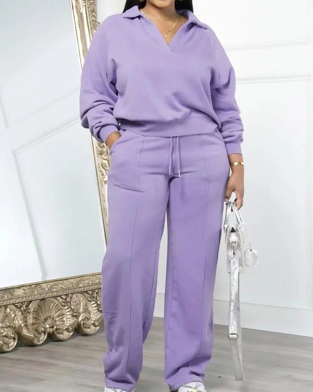 Autumn Winter Thick Warm Two-Piece Leisure Set for Women”