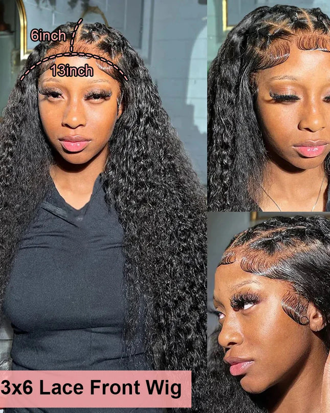 Snwprin 360 HD Full Lace Curly Human Hair Wig – 30 Inch Deep Wave Glueless Preplucked Frontal