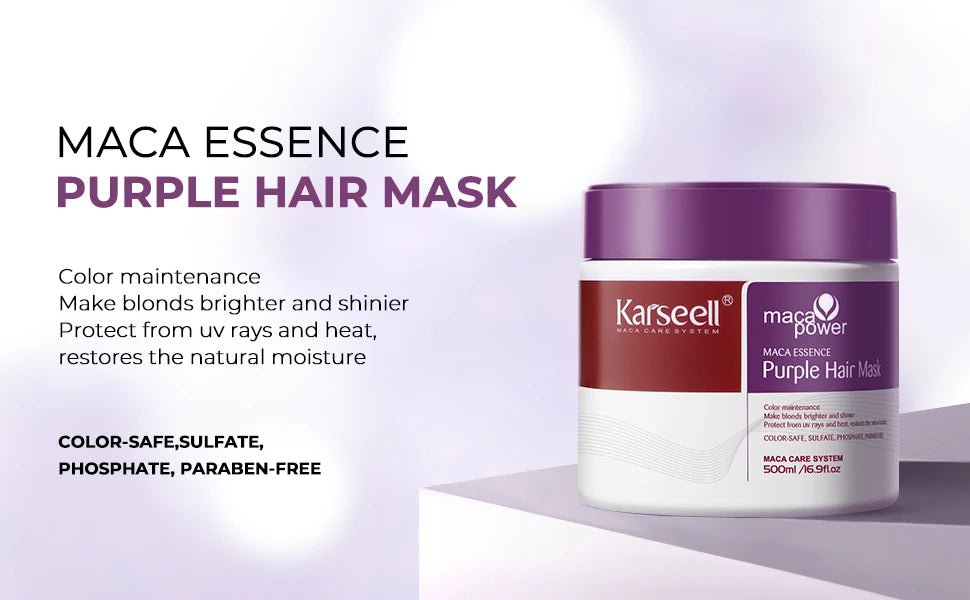 Purple Hair Mask 500ml – Anti-Brass Toner for Blonde, Gray & Silver Hair