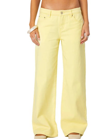 Women's Casual Loose Boyfried Wide Leg Denim Pants