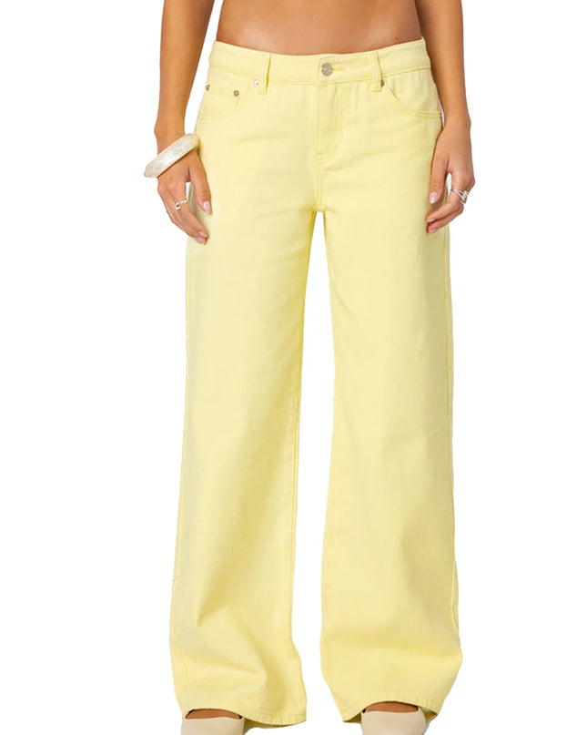 Women's Casual Loose Boyfried Wide Leg Denim Pants