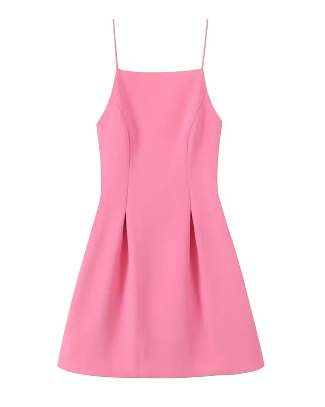 Pink A-Line Mini Dress – Elegant Summer Party Style”