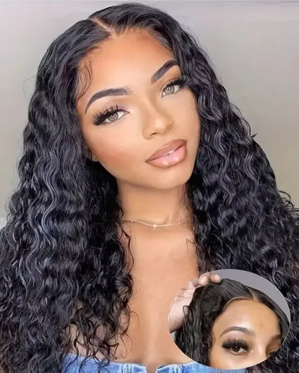 Natural Black Deep Wave Lace Front Wig | 100% Human Hair