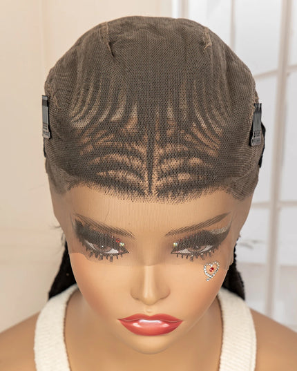African Braided Hair Wigs Synthetic Full Lace
