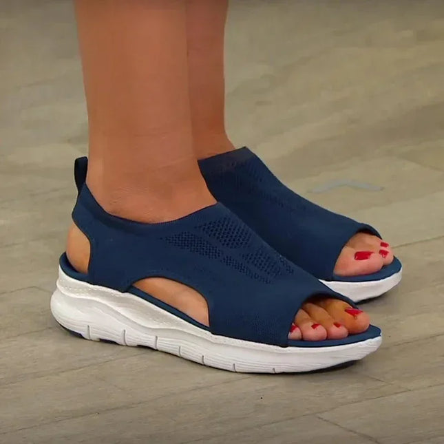 zapatos de mujer verano 2024, sandalias deportivas informales con cuña y plataforma, estilo veraniego