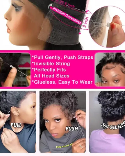 360 HD Deep Wave Full Lace Wig – Pre-Plucked Curly Human Hair Wig for Black Women