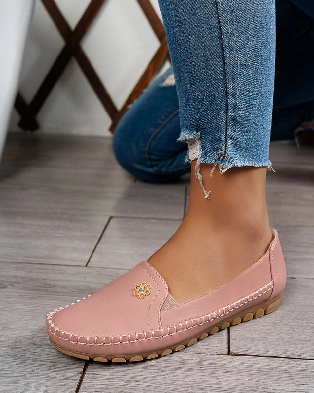 Comfortable Women's Loafers Laser Stitch Detail Flat Shoes Casual Comfortable Slip On Classic Trendy Streetwear