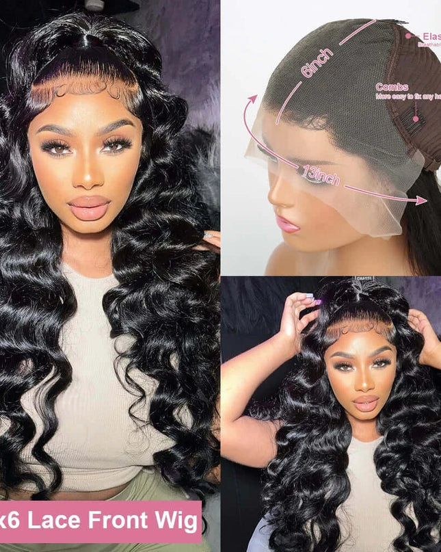 40 Inch Loose Deep Wave HD Lace Front Wig 13x6 Brazilian Curly Human Hair Wig for Women