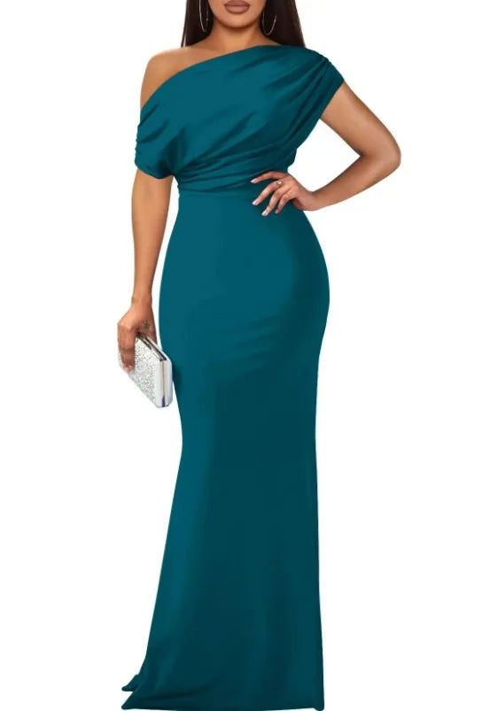 Elegant Sleeveless Off Shoulder Bodycon Long Dress for Evening Party & Prom