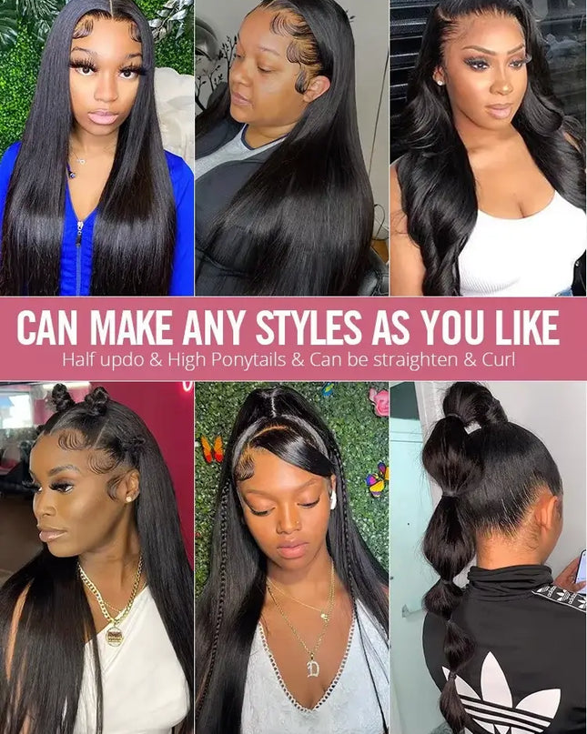 30 Inch HD Lace Frontal Wig 13x6 Bone Straight 250% Density Human Hair – Pre-Plucked Burmese Wig for Black Women