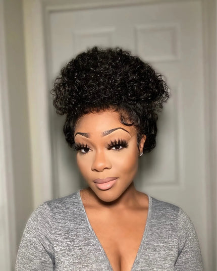 Snwprin 360 HD Full Lace Curly Human Hair Wig – 30 Inch Deep Wave Glueless Preplucked Frontal