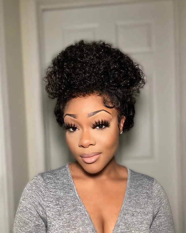 Snwprin 360 HD Full Lace Curly Human Hair Wig – 30 Inch Deep Wave Glueless Preplucked Frontal