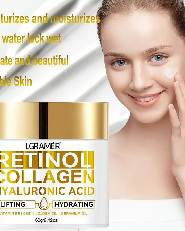 Retinol Face Cream – Anti-Wrinkle Moisturizer with Collagen & Hyaluronic Acid for Women & Men, Hydrating Skincare Formula