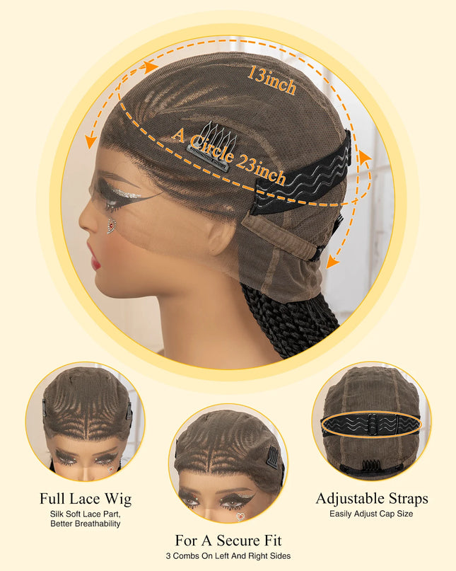 African Braided Hair Wigs Synthetic Full Lace